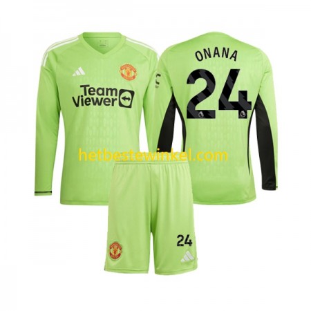 Manchester United Andre Onana 24 Voetbalshirts Doelman Kind Thuis 2023-24 - LS